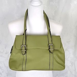 Crazy Horse a Liz Claiborne Company Purse Olive Green Silver Hardware